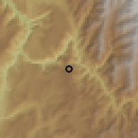 Shaded relief of the 60 km around Aratoca, drawn from the GMTED2010 grid