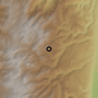 Shaded relief of the 60 km around Manzanares, drawn from the GMTED2010 grid
