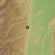 Shaded relief of the 60 km around Mariquita, drawn from the GMTED2010 grid