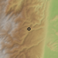Shaded relief of the 60 km around Marquetalia, drawn from the GMTED2010 grid
