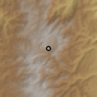 Shaded relief of the 60 km around Marulanda, drawn from the GMTED2010 grid