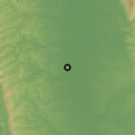 Shaded relief of the 60 km around Medio Atrato, drawn from the GMTED2010 grid