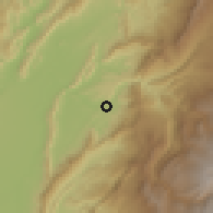 Shaded relief of the 60 km around Melgar, drawn from the GMTED2010 grid