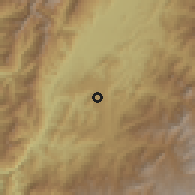 Shaded relief of the 60 km around Mercaderes, drawn from the GMTED2010 grid