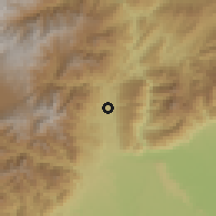 Shaded relief of the 60 km around Mocoa, drawn from the GMTED2010 grid