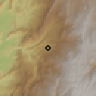 Shaded relief of the 60 km around Arbeláez, drawn from the GMTED2010 grid