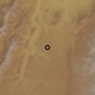 Shaded relief of the 60 km around Morales, drawn from the GMTED2010 grid
