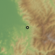 Shaded relief of the 60 km around Mutatá, drawn from the GMTED2010 grid
