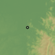 Shaded relief of the 60 km around Nechí, drawn from the GMTED2010 grid