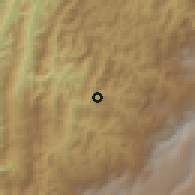 Shaded relief of the 60 km around Nimaima, drawn from the GMTED2010 grid