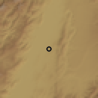 Shaded relief of the 60 km around Obando, drawn from the GMTED2010 grid