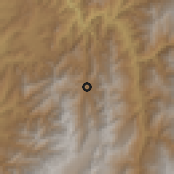 Shaded relief of the 60 km around Onzaga, drawn from the GMTED2010 grid