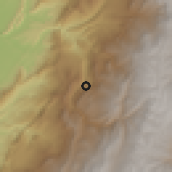 Shaded relief of the 60 km around Ospina Pérez, drawn from the GMTED2010 grid