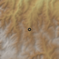 Shaded relief of the 60 km around Pamplonita, drawn from the GMTED2010 grid