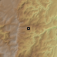 Shaded relief of the 60 km around Argelia, drawn from the GMTED2010 grid