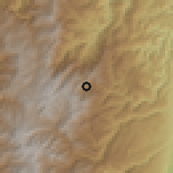 Shaded relief of the 60 km around Pensilvania, drawn from the GMTED2010 grid