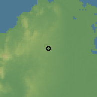 Shaded relief of the 60 km around Polo Nuevo, drawn from the GMTED2010 grid