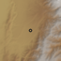 Shaded relief of the 60 km around Armenia, drawn from the GMTED2010 grid