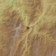 Shaded relief of the 60 km around Providencia, drawn from the GMTED2010 grid