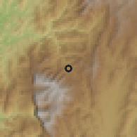 Shaded relief of the 60 km around Pueblo Rico, drawn from the GMTED2010 grid