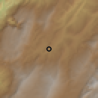 Shaded relief of the 60 km around Puente Nacional, drawn from the GMTED2010 grid