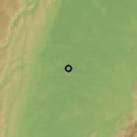 Shaded relief of the 60 km around Puerto Boyacá, drawn from the GMTED2010 grid