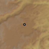 Shaded relief of the 60 km around Puerto Nare, drawn from the GMTED2010 grid