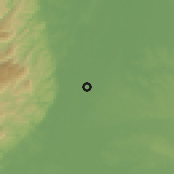 Shaded relief of the 60 km around Puerto Wilches, drawn from the GMTED2010 grid