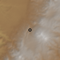 Shaded relief of the 60 km around Puracé, drawn from the GMTED2010 grid