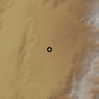Shaded relief of the 60 km around Quimbaya, drawn from the GMTED2010 grid
