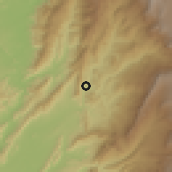Shaded relief of the 60 km around Rafael Reyes, drawn from the GMTED2010 grid