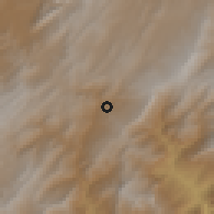 Shaded relief of the 60 km around Ramiriquí, drawn from the GMTED2010 grid