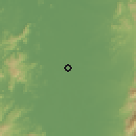 Shaded relief of the 60 km around Regidor, drawn from the GMTED2010 grid