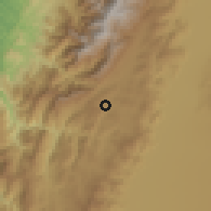 Shaded relief of the 60 km around Restrepo, drawn from the GMTED2010 grid