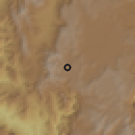 Shaded relief of the 60 km around Retiro, drawn from the GMTED2010 grid