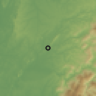 Shaded relief of the 60 km around Río Iro, drawn from the GMTED2010 grid