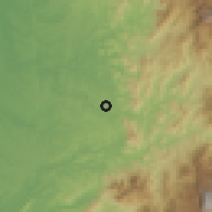 Shaded relief of the 60 km around Bagadó, drawn from the GMTED2010 grid