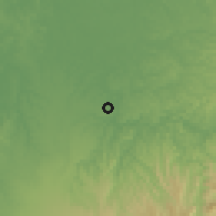 Shaded relief of the 60 km around Roberto Payan, drawn from the GMTED2010 grid