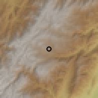 Shaded relief of the 60 km around Roncesvalles, drawn from the GMTED2010 grid