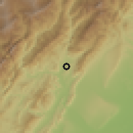 Shaded relief of the 60 km around Sabanalarga, drawn from the GMTED2010 grid