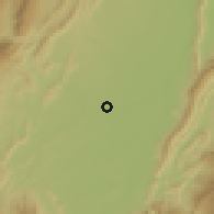 Shaded relief of the 60 km around Saldaña, drawn from the GMTED2010 grid
