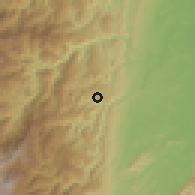 Shaded relief of the 60 km around Samaná, drawn from the GMTED2010 grid