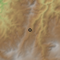 Shaded relief of the 60 km around Samaniego, drawn from the GMTED2010 grid