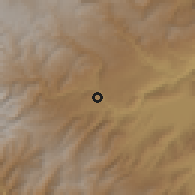Shaded relief of the 60 km around San Agustín, drawn from the GMTED2010 grid