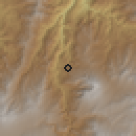 Shaded relief of the 60 km around Sandoná, drawn from the GMTED2010 grid