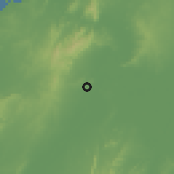 Shaded relief of the 60 km around San Estanislao, drawn from the GMTED2010 grid