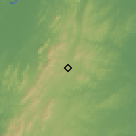 Shaded relief of the 60 km around San Jacinto, drawn from the GMTED2010 grid