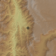 Shaded relief of the 60 km around San Jerónimo, drawn from the GMTED2010 grid