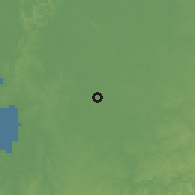 Shaded relief of the 60 km around San José, drawn from the GMTED2010 grid
