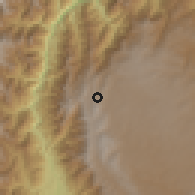 Shaded relief of the 60 km around San José de la Montaña, drawn from the GMTED2010 grid